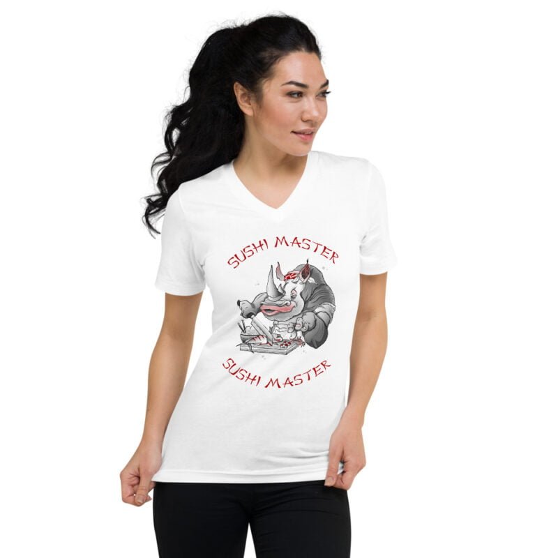 Cute Sushi Master V-Neck T-Shirt - Image 2